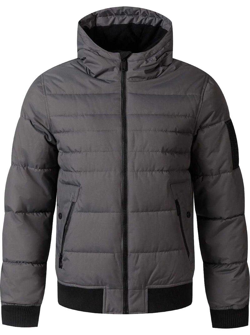 Respect - Veste matelassée motif/style À capuche Gris - Kiabi