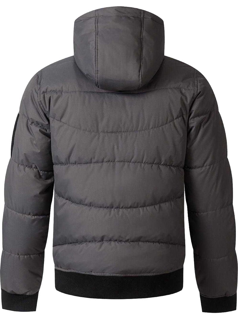 Respect - Veste matelassée motif/style À capuche Gris - Kiabi
