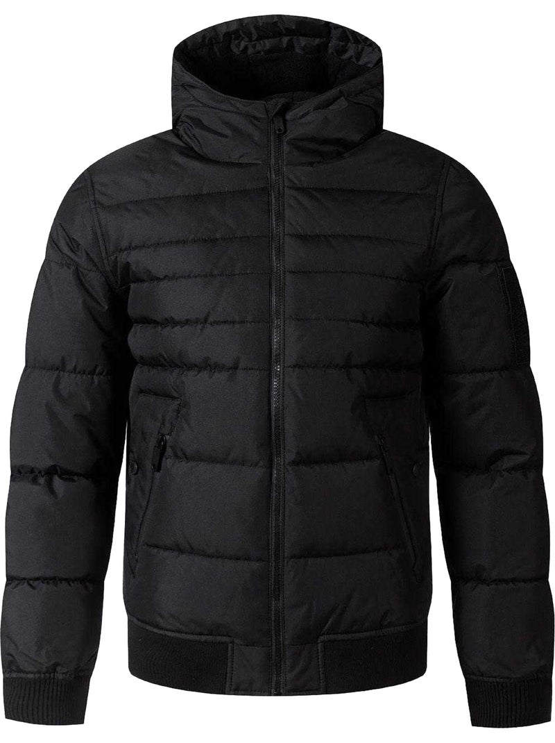 Respect - Veste matelassée motif/style À capuche Noir - Kiabi