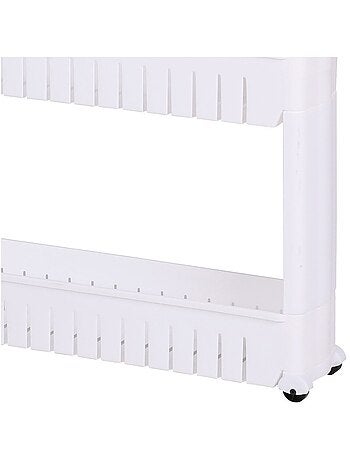 Resserre 3 étagères sur roulettes blanc