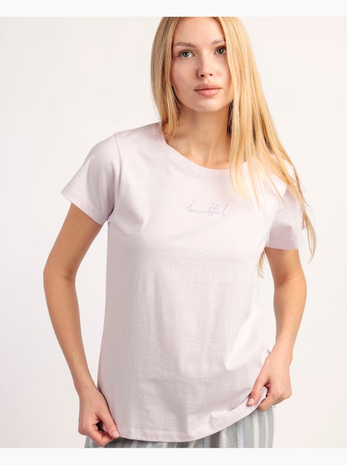 RESTEZ À LA MAISON Magnifique pyjama à manches courtes pour femmes - Kiabi RESTEZ À LA MAISON Magnifique pyjama à manches courtes pour femmes - Kiabi