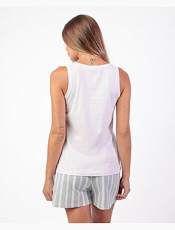 RESTEZ À LA MAISON Magnifique pyjama sans manches pour femme