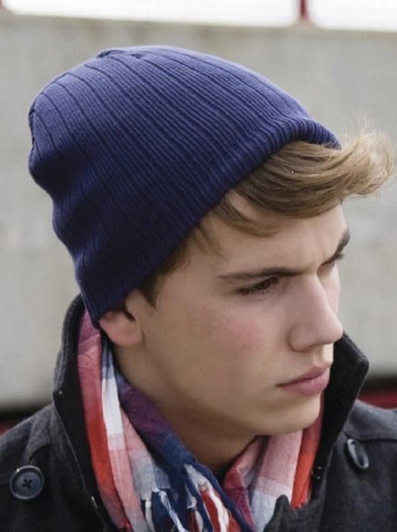 Result - Bonnet épais en coton unisexe Bleu marine - Kiabi