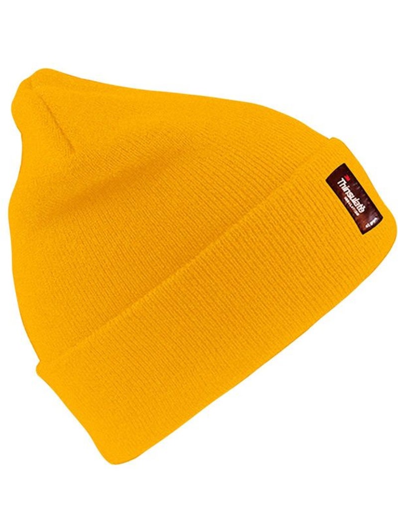 Result - Bonnet tricoté Thinsulate (3M 40g) unisexe Noir/Orange fluo - Kiabi