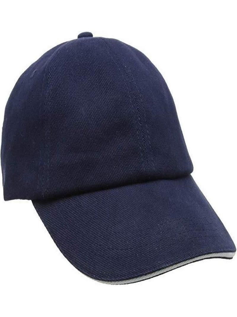 Result - Casquette uni profil bas 100% coton unisexe Bleu Blanc - Kiabi