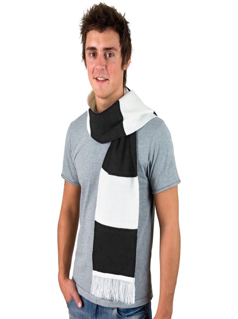 Result - Echarpe épaisse thermique tricotée Blanc Noir - Kiabi