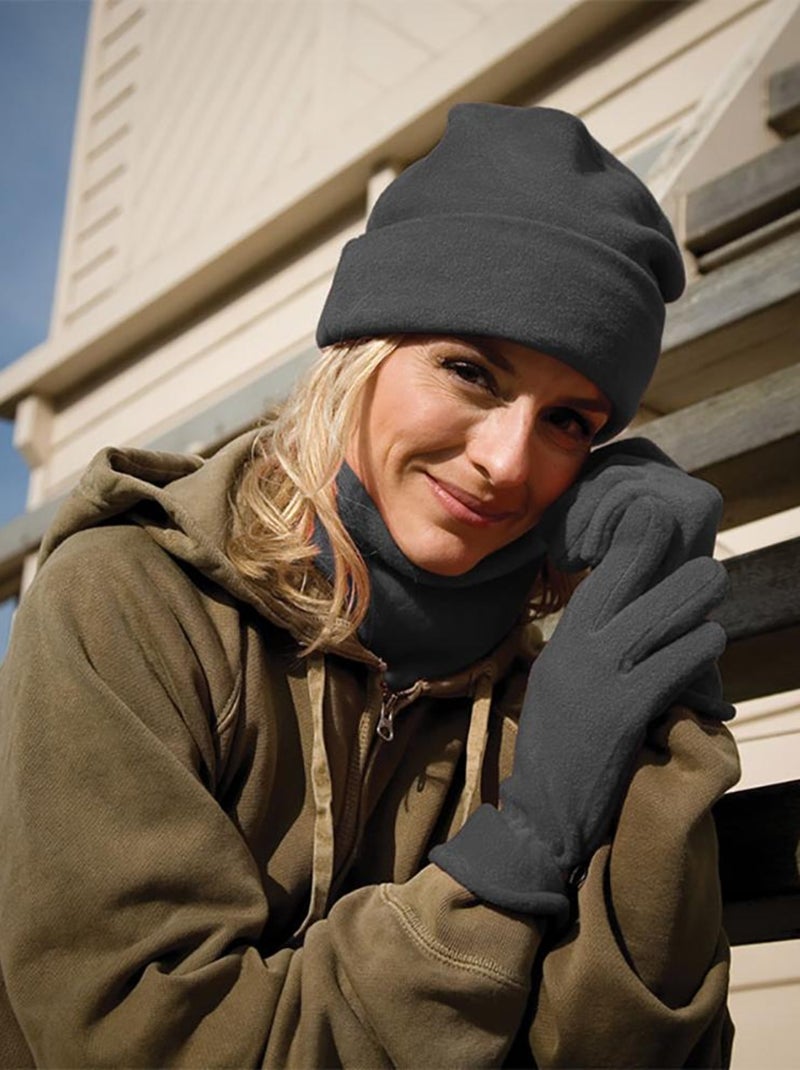 Result - Ensemble bonnet, gants et tour de cou polaires Gris foncé - Kiabi