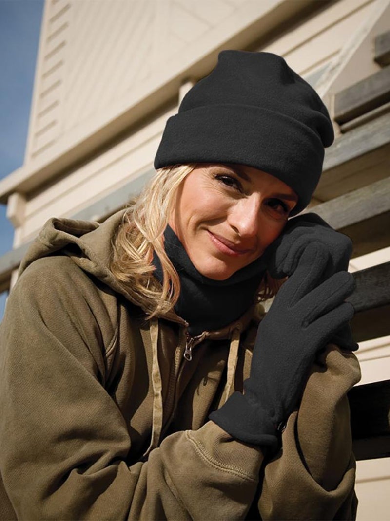 Result - Ensemble bonnet, gants et tour de cou polaires Noir - Kiabi
