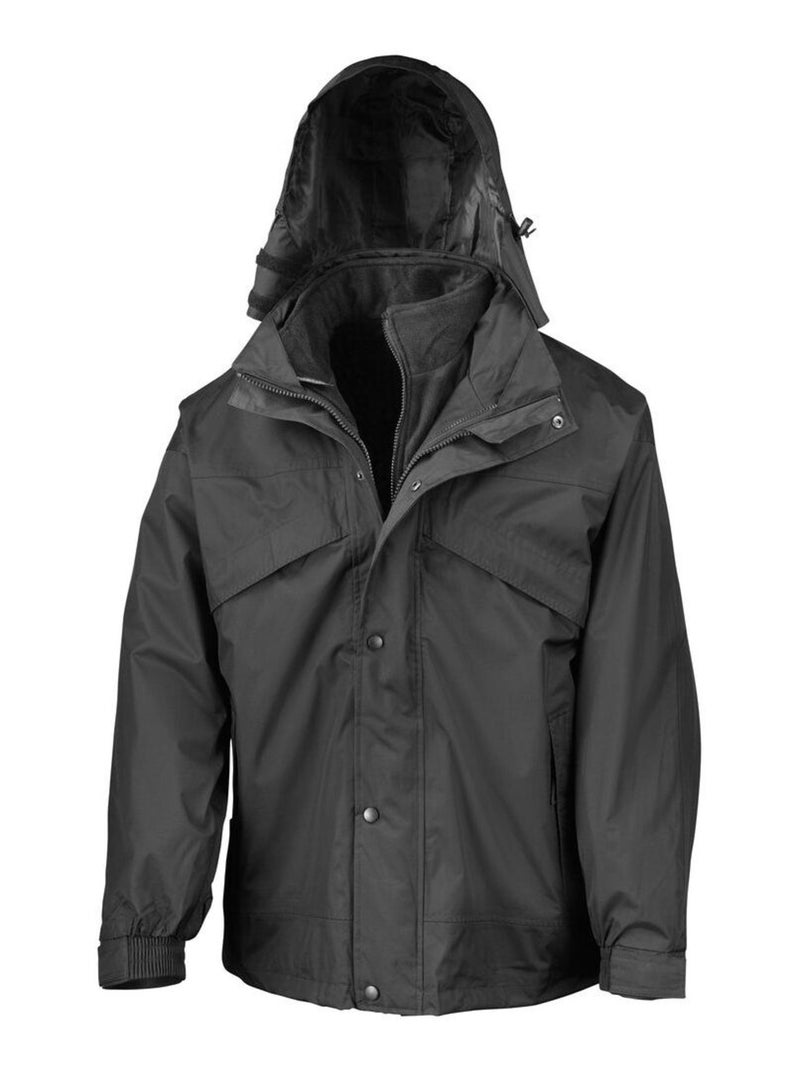 Result - Veste imperméable coLà-Haute-vent 3 en 1 Noir - Kiabi