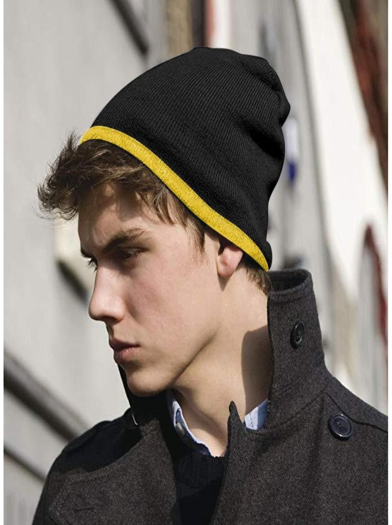 Result Bonnet d'hiver unisexe réversible Fashion Fit Noir Jaune - Kiabi