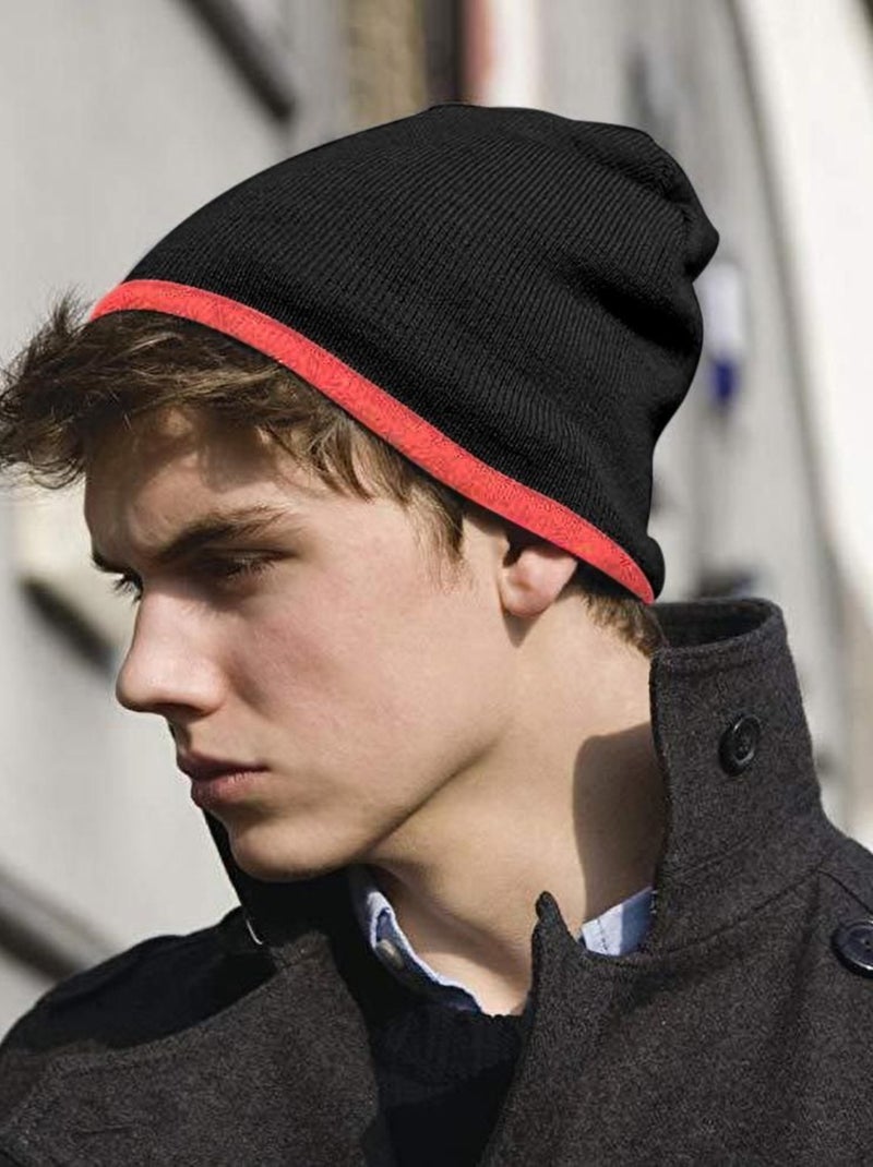 Result Bonnet d'hiver unisexe réversible Fashion Fit Noir Rouge - Kiabi