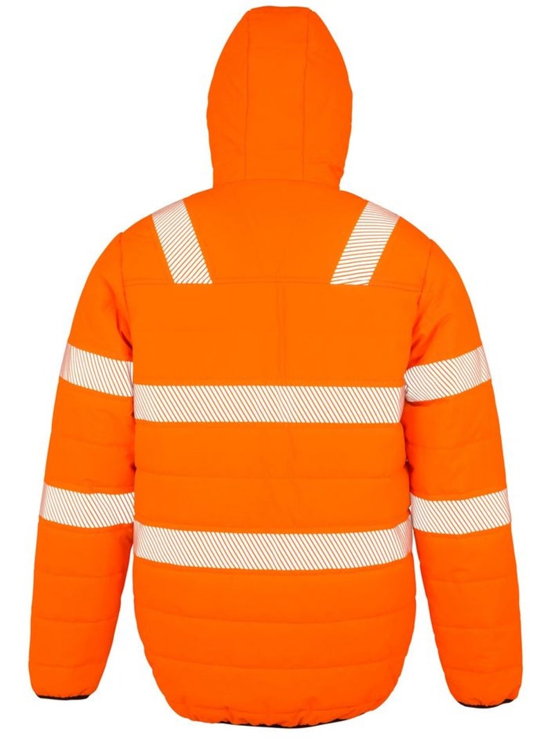 Result Genuine Recycled - Veste matelassée Noir/Orange fluo - Kiabi