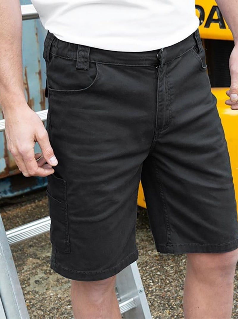Result Mens Workguard Slim Chino Shorts Noir - Kiabi