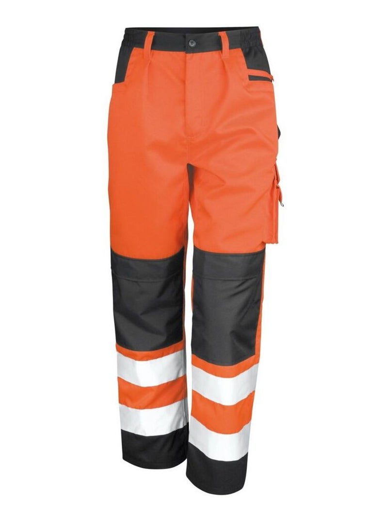 Result Safeguard - Pantalon cargo haute visibilÇaé unisexe Orange mandarine - Kiabi
