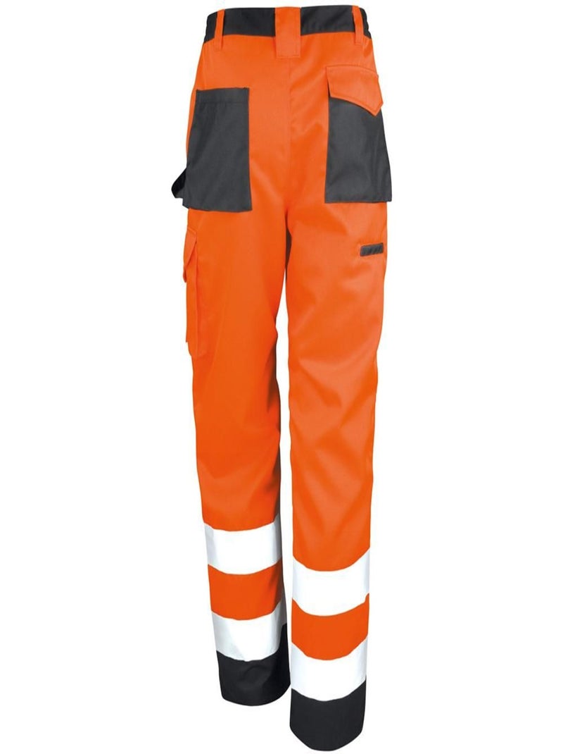 Result Safeguard - Pantalon cargo haute visibilité unisexe Orange mandarine - Kiabi