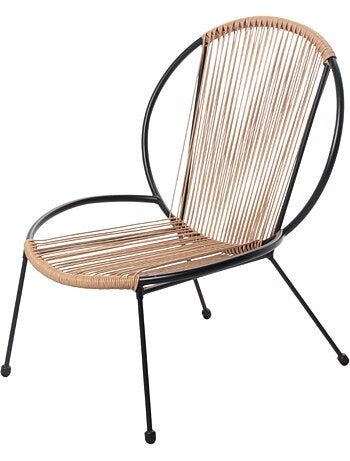 RETE Ensemble de 2 fauteuils + 1 table basse gris foncé