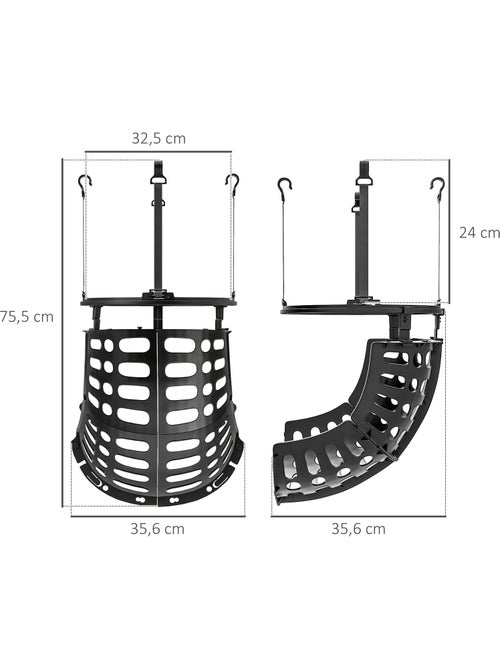 Retour de ballon de basket-ball 360° réglable crochets amovibles noir - Kiabi