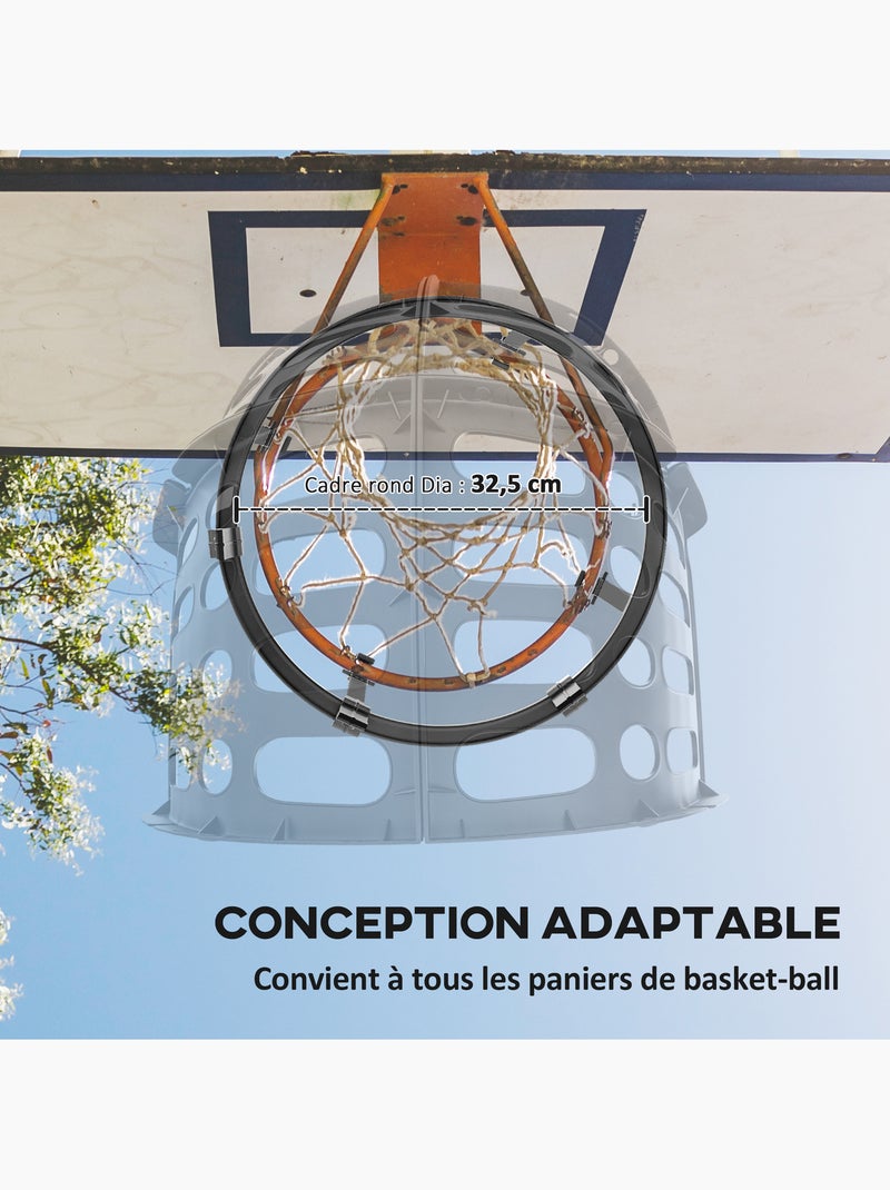 Retour de ballon de basket-ball 360° réglable crochets amovibles noir Noir - Kiabi