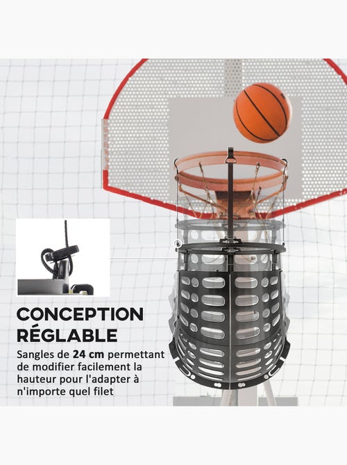 Retour de ballon de basket-ball 360° réglable crochets amovibles noir - Kiabi