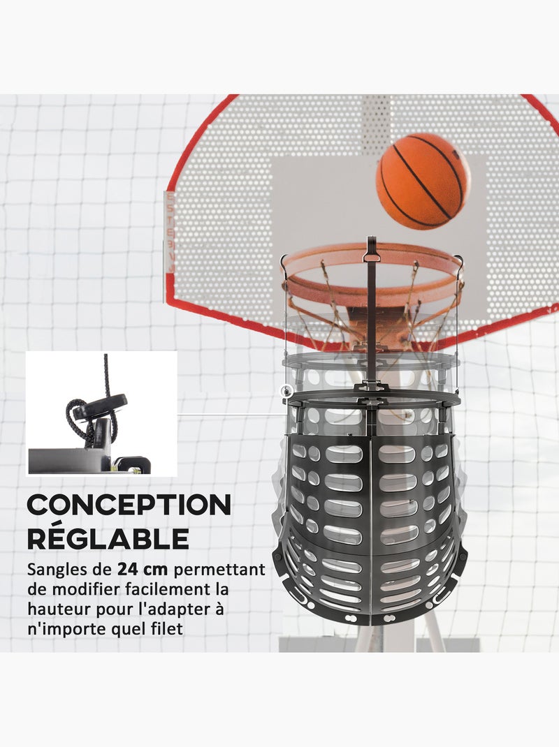 Retour de ballon de basket-ball 360° réglable crochets amovibles noir Noir - Kiabi