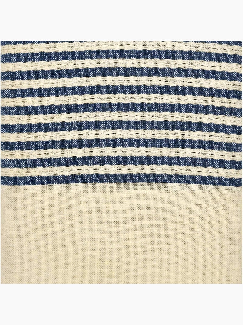 Reva | Authentique fouta en nid d'abeille coton recyclé 1x2 m Zanzibar Bleu marine - Kiabi