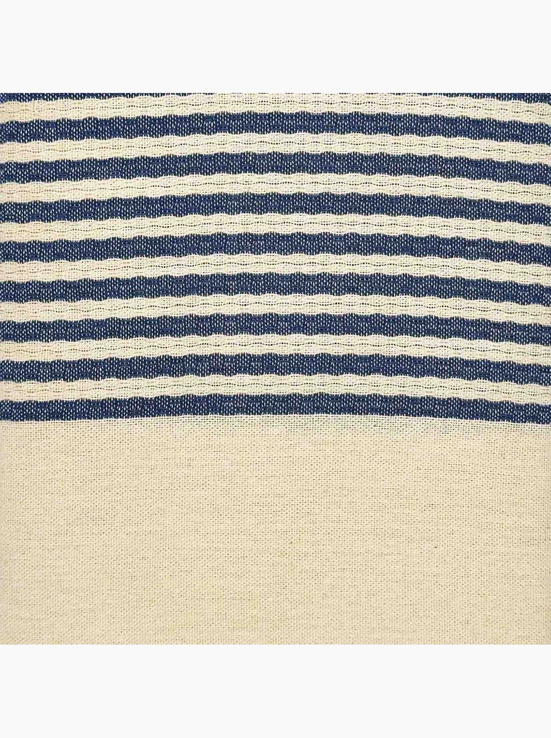 Reva | Authentique fouta en nid d'abeille coton recyclé 1x2 m Zanzibar Bleu marine - Kiabi