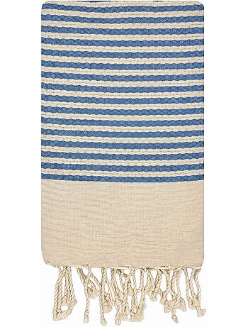 Reva | Authentique fouta en nid d'abeille coton recyclé 1x2 m Zanzibar