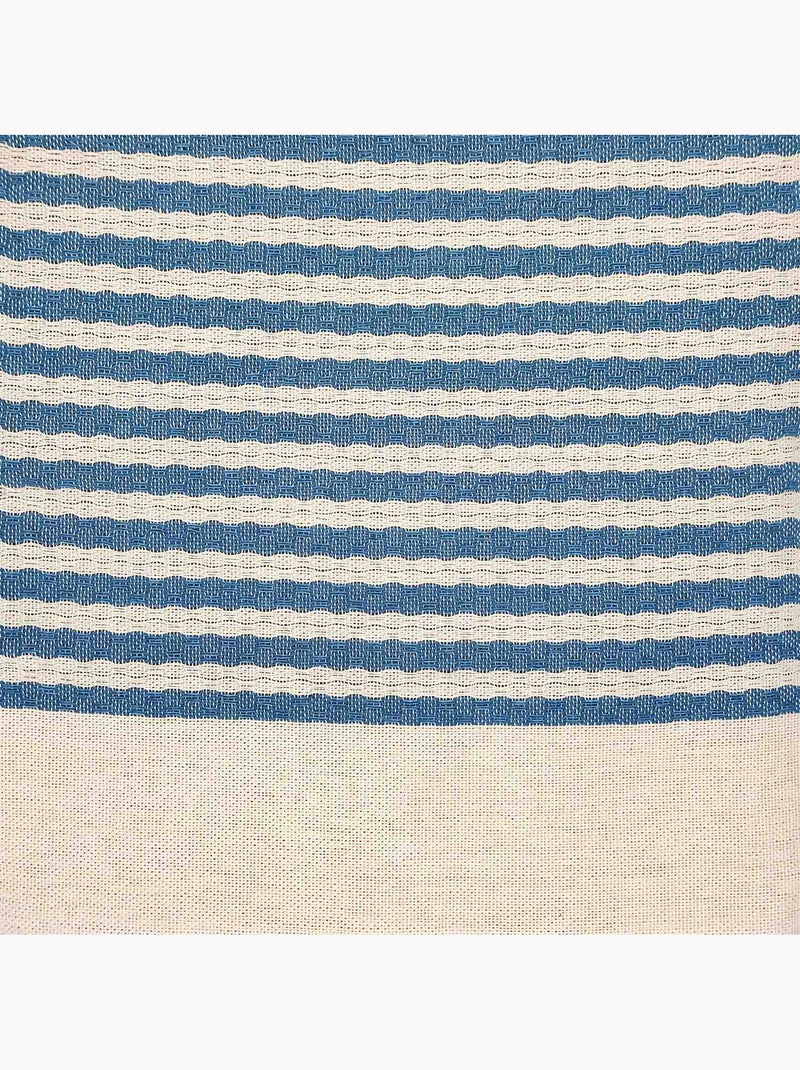 Reva | Authentique fouta en nid d'abeille coton recyclé 1x2 m Zanzibar Bleu - Kiabi