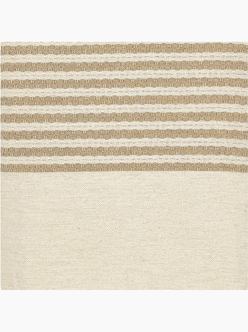 Reva | Authentique fouta en nid d'abeille coton recyclé 1x2 m Zanzibar Marron noisette - Kiabi