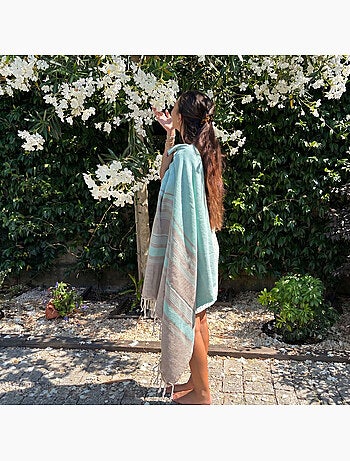 Reva | Fouta de luxe jacquard oeil d'oiseau en coton recyclé 1mx2m Spargi