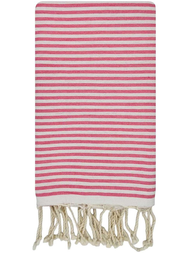 Reva | Fouta de plage en coton recyclé anti-sable 1mx2m Ikaria Rose - Kiabi