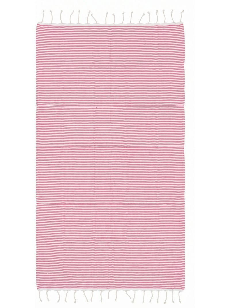 Reva | Fouta de plage en coton recyclé anti-sable 1mx2m Ikaria Rose - Kiabi