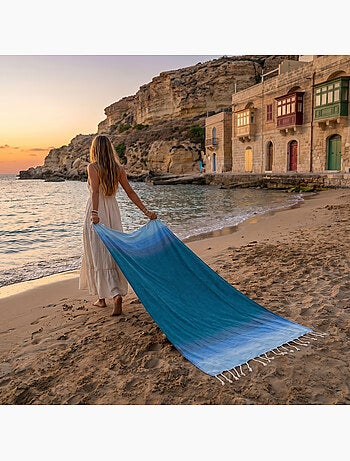 Reva | Fouta de plage en coton recyclé anti-sable 1x2m Malta