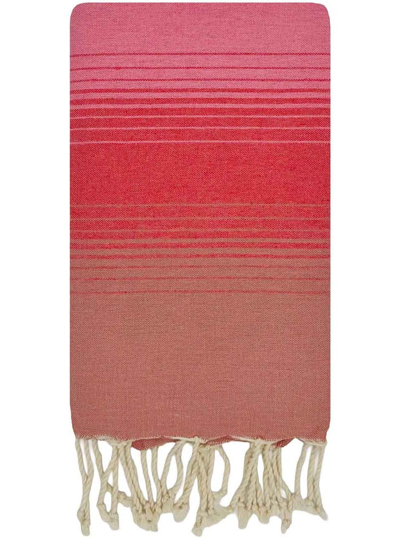 Reva | Fouta de plage en coton recyclé anti-sable 1x2m Malta Rose fushia - Kiabi