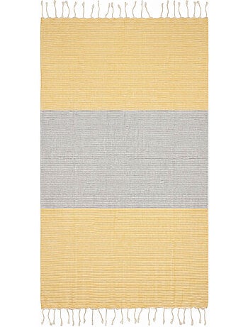Reva | Fouta de plage en coton recyclé anti-sable 1x2m Porquerolles