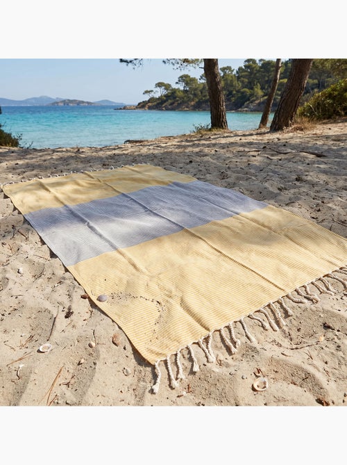 Reva | Fouta de plage en coton recyclé anti-sable 1x2m Porquerolles - Kiabi Reva | Fouta de plage en coton recyclé anti-sable 1x2m Porquerolles - Kiabi