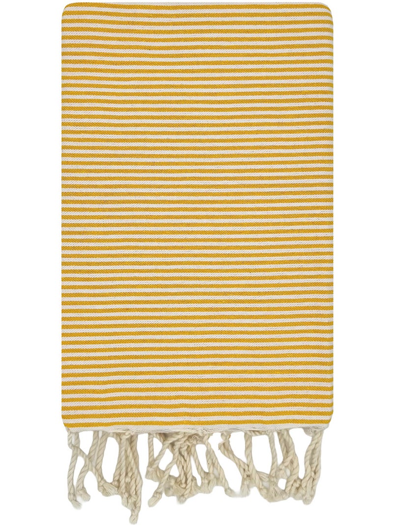 Reva | Fouta de plage en coton recyclé anti-sable 1x2m Porquerolles Orange - Kiabi
