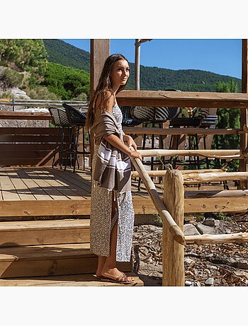 Reva | Fouta serviette plage anti sable coton recyclé 1x2 m Koh Lipe