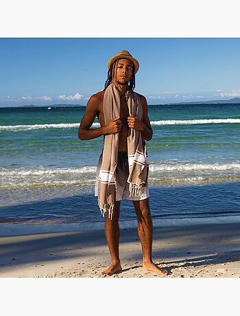 Reva | Fouta serviette plage anti sable coton recyclé 1x2 m Koh Lipe