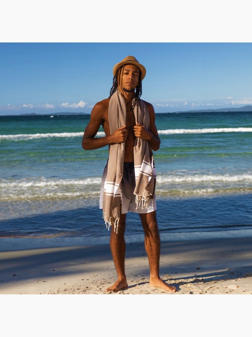 Reva | Fouta serviette plage anti sable coton recyclé 1x2 m Koh Lipe - Kiabi Reva | Fouta serviette plage anti sable coton recyclé 1x2 m Koh Lipe - Kiabi