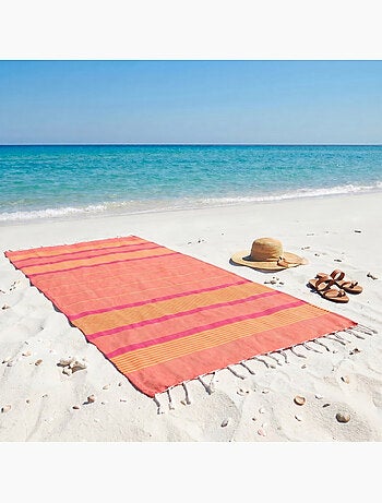 Reva | Fouta serviette plage anti sable coton recyclé 1x2 m Moorea