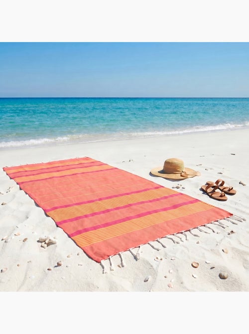 Reva | Fouta serviette plage anti sable coton recyclé 1x2 m Moorea - Kiabi