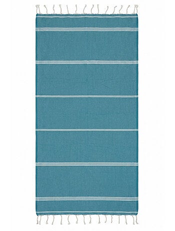 Reva | Fouta serviette plage anti sable coton recyclé 1x2 m Mykonos
