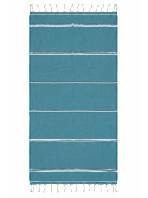 Reva | Fouta serviette plage anti sable coton recyclé 1x2 m Mykonos - Kiabi