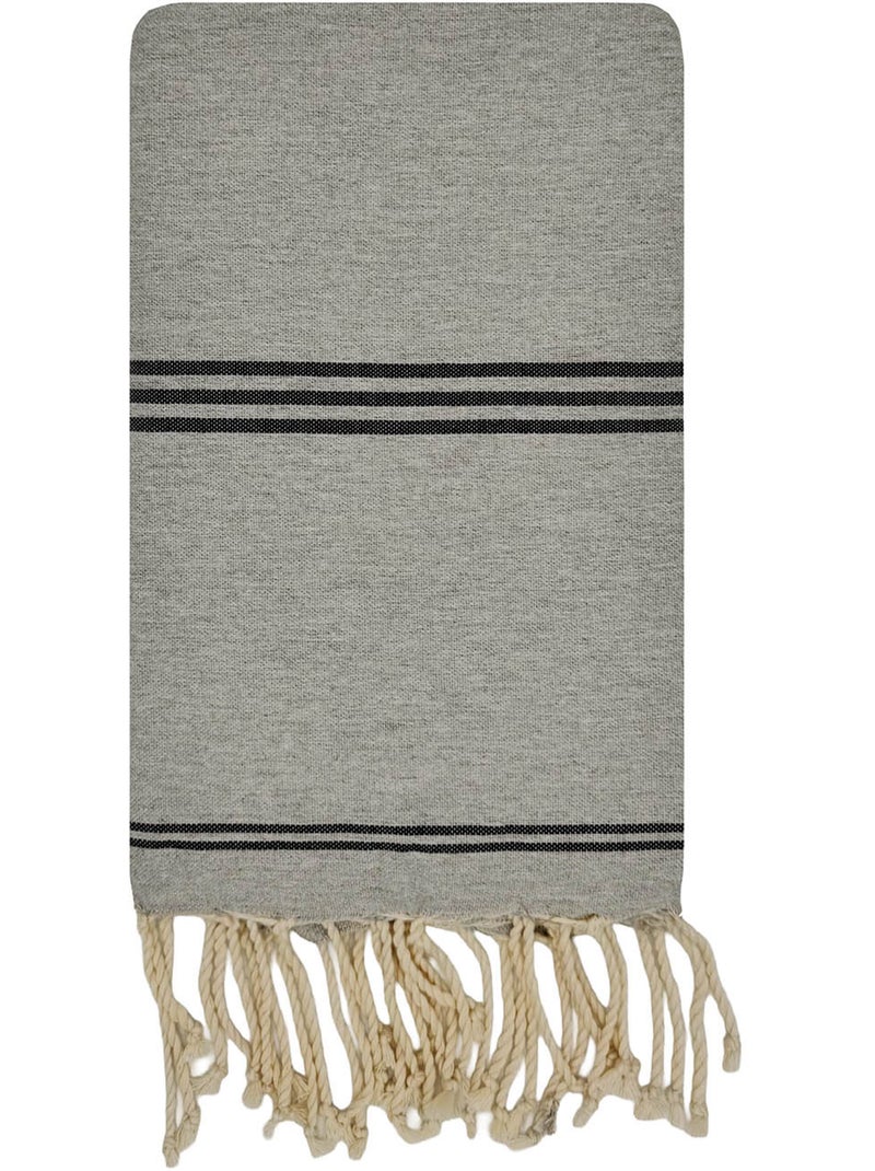 Reva | fouta serviette plage anti sable coton recyclé 1x2 m mykonos Gris - Kiabi