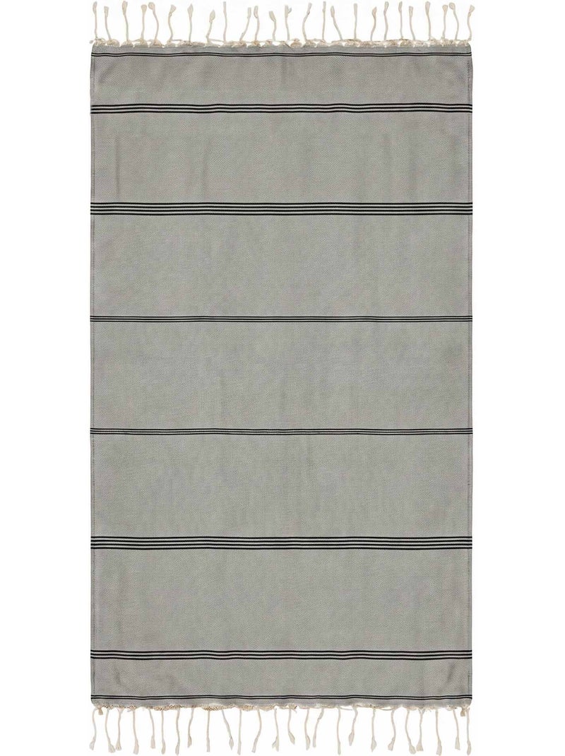 Reva | fouta serviette plage anti sable coton recyclé 1x2 m mykonos Gris - Kiabi