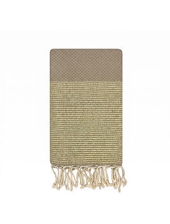 Reva | Fouta serviette plage nid d'abeille coton recyclé 1x2 m Seychelles