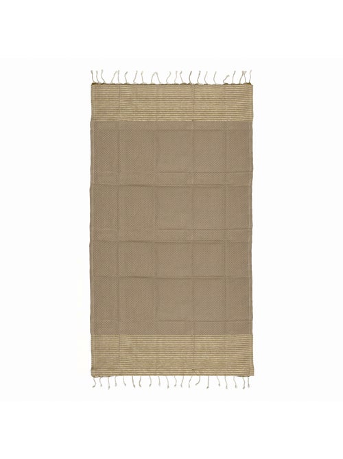 Reva | Fouta serviette plage nid d'abeille coton recyclé 1x2 m Seychelles - Kiabi