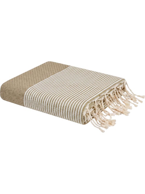 Reva | Fouta serviette plage nid d'abeille coton recyclé 1x2 m Seychelles - Kiabi