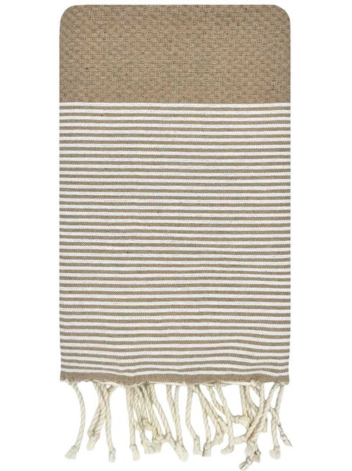 Reva | Fouta serviette plage nid d'abeille coton recyclé 1x2 m Seychelles - Kiabi
